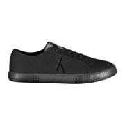 Sportieve Zwarte Veterschoenen met Logo Calvin Klein , Black , Heren