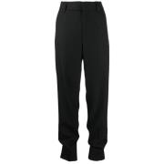 Zwarte formele broek met hoge omslag Ganni , Black , Dames