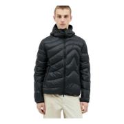 Gewatteerde Hoodie Jas met Logopatch Moncler , Black , Heren