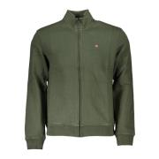 Groene Sweatshirt met Lange Mouwen en Rits Geborduurd Logo Napapijri ,...