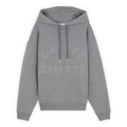 Gedrukte Katoenen Varsity Hoodie Maison Kitsuné , Gray , Heren