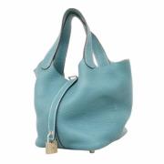 Pre-owned Leather handbags Hermès Vintage , Blue , Dames