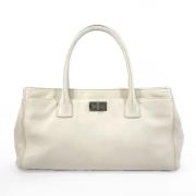 Pre-owned Leather chanel-bags Chanel Vintage , White , Dames