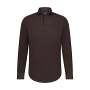 Lange Mouw Polo Shirt Blue Industry , Brown , Heren