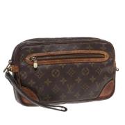 Pre-owned Canvas clutches Louis Vuitton Vintage , Brown , Dames