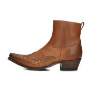 Bruine leren cowboylaarzen met vlammenpatroon Sendra , Brown , Heren