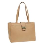 Pre-owned Leather shoulder-bags Salvatore Ferragamo Pre-owned , Beige ...