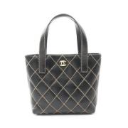 Pre-owned Leather handbags Chanel Vintage , Black , Dames