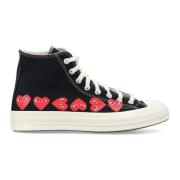 Zwarte Multi Heart Hi-Top Sneakers Comme des Garçons Play , Black , He...