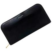 Pre-owned Leather wallets Saint Laurent Vintage , Black , Dames