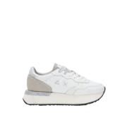 Witte PU Sneakers met Glitterdetails Sun68 , White , Dames