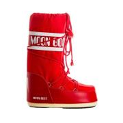 Zwarte Winterlaarzen Stijlvolle Bescherming Moon Boot , Red , Dames