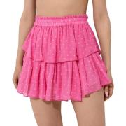 Roze Polka Dot Ruffle Mini Rok Loveshackfancy , Pink , Dames