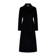 Zwarte bever wollen jas Max Mara Studio , Black , Dames