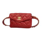 Pre-owned Leather chanel-bags Chanel Vintage , Red , Dames