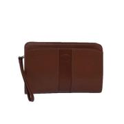 Pre-owned Leather clutches Burberry Vintage , Brown , Dames