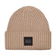 Chunky Rib Beanie Hat UGG , Beige , Dames