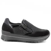 Zwarte Slip-On Rits Sneakers Igi&Co , Black , Dames