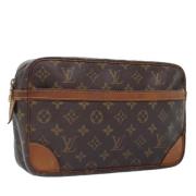 Pre-owned Canvas clutches Louis Vuitton Vintage , Brown , Dames