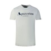 Katoenen T-shirt met Union Jack vlag Aquascutum , Gray , Heren