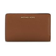 Caramel Lederen Portemonnee Michael Kors , Brown , Dames