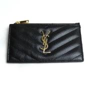 Pre-owned Leather wallets Yves Saint Laurent Vintage , Black , Dames