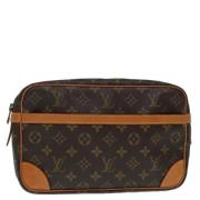 Pre-owned Canvas clutches Louis Vuitton Vintage , Brown , Dames