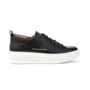 Wembley Zwarte Leren Sneakers Mannen Alexander Smith , Black , Heren