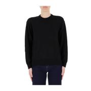 Zwarte Basic Crewneck Sweater Emporio Armani , Black , Dames