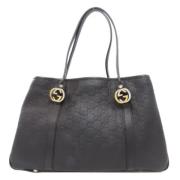 Pre-owned Leather totes Gucci Vintage , Black , Dames