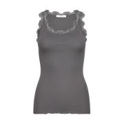 Zijden Kant Top Mouwloos Rosemunde , Gray , Dames