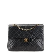 Pre-owned Leather chanel-bags Chanel Vintage , Black , Dames