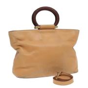 Pre-owned Leather handbags Celine Vintage , Beige , Dames