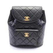 Pre-owned Leather backpacks Chanel Vintage , Black , Dames