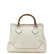 Pre-owned Leather handbags Gucci Vintage , White , Dames