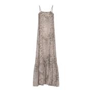 Chiffon Maxi Wijde Jurk Rotate Birger Christensen , Gray , Dames