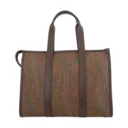 Fantasia Arnica Leren Top Handvat Tas Etro , Brown , Dames