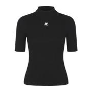 Zwart Gebreid Trui Shirt Courrèges , Black , Dames