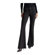 Elegante Stretch Polyester Elastaan Broek Liu Jo , Black , Dames