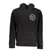 Zwarte Hoodie met Borduurwerk Tommy Hilfiger , Black , Heren