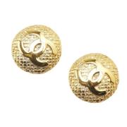 Pre-owned Metal earrings Chanel Vintage , Yellow , Dames