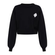 Sweatshirt met bloemmotief applicatie Rotate Birger Christensen , Blac...