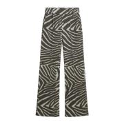 Zebra Print Wijde Broek Cinque , Multicolor , Dames