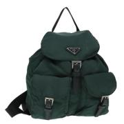 Pre-owned Nylon backpacks Prada Vintage , Green , Dames