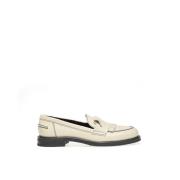 Lak Schelp Loafer Frau , White , Dames