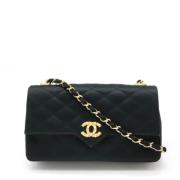 Pre-owned Canvas chanel-bags Chanel Vintage , Black , Dames