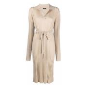 Beige Wol Maxi Jurk Joseph , Beige , Dames