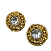 Pre-owned Metal earrings Chanel Vintage , Yellow , Dames