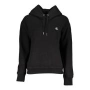 Zwarte hoodie met geborduurd logo Calvin Klein , Black , Dames