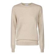 Cashmere crewneck sweater met geribbelde afwerking Kujten , Beige , Da...